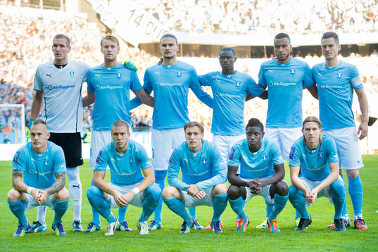 Malmö FFs startelva målvakt Robin Olsen, Filip Helander,