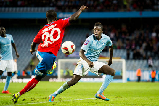 Malmö FFs Pa Konate och Helsingborgs Emmanuel Boateng