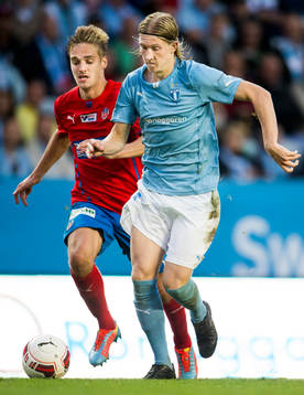 Malmö FFs Simon Kroon och Helsingborgs Johan Mårtensson