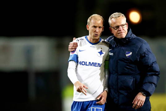 Norrköpings Andreas Johansson med tränare Jan Andersson