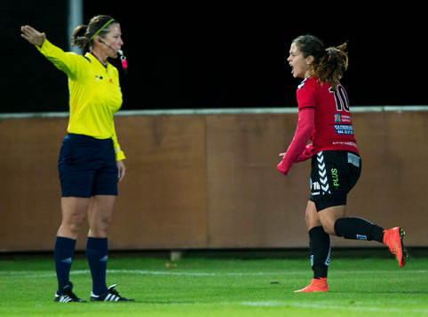 Kristianstads Marija Banusic har avgjort med 1-0 och jublar