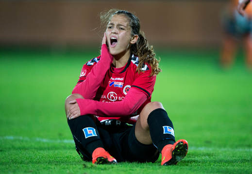 Kristianstads Marija Banusic togs hårt i matchen i