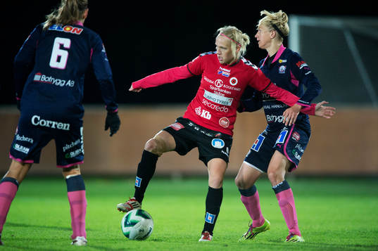 Kristianstads Linnea Liljegärd i matchen i damallsvenskan