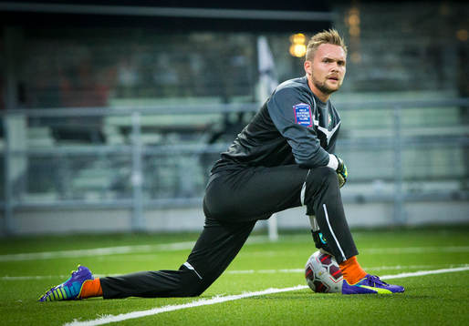 Örebros målvakt Oscar Jansson innan matchen mellan