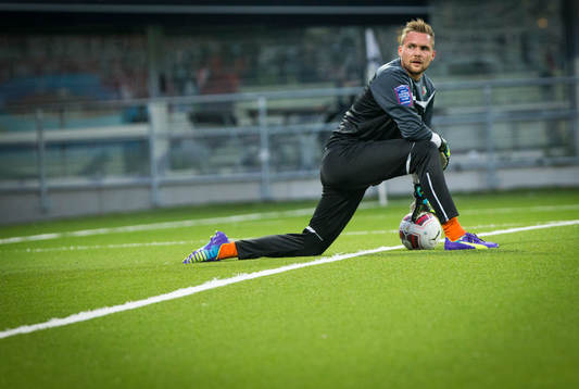 Örebros målvakt Oscar Jansson innan matchen mellan