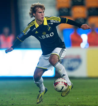 s Sam Lundholm  i matchen i allsvenskan mellan Mjällby och