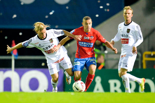 Brommapojkarnas Nicklas Bärkroth och Helsingborgs Jordan
