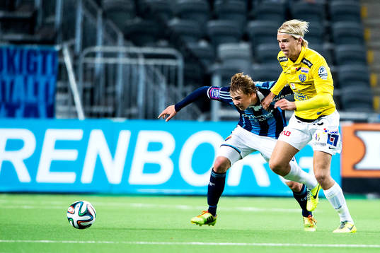 Djurgårdens Simon Tibbling och Falkenbergs Carl-Oscar