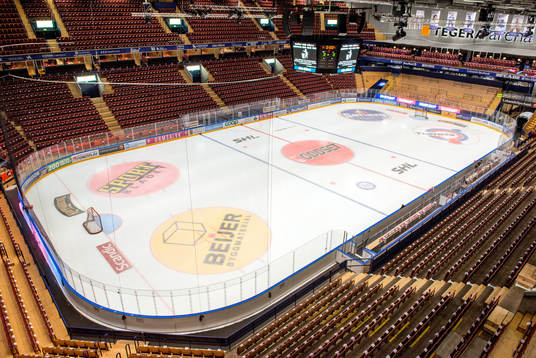 Tegera Arena före ishockeymatchen i SHL mellan Leksand och