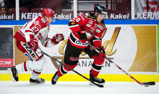 Timrås Jimmie Jansson och Malmö Redhawks Henrik Hetta
