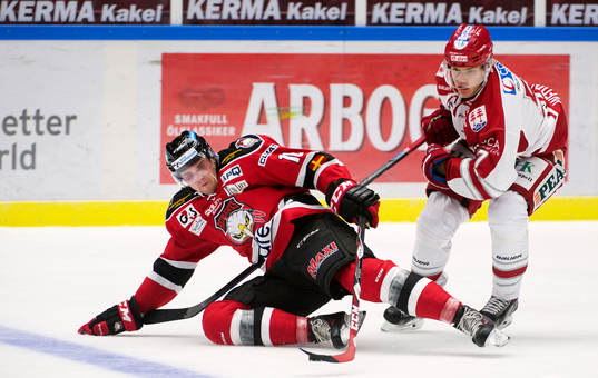 Malmö Redhawks Joey Tenute och Timrås Anton Wedin