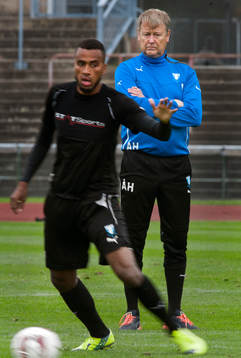 Malmö FFs tränare Åge Hareide och Isaac Kiese Thelin