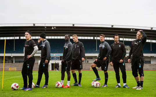 Malmö FFs Emil Forsberg, Pawel Cibicki, Enock Kofi Adu,