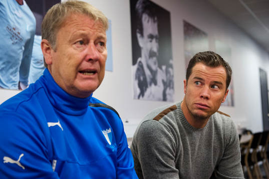 Malmö FFs tränare Åge Hareide och sportchef Daniel