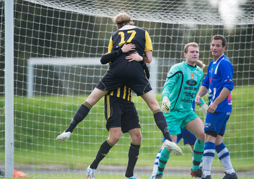 IFK Hässleholms Ilir Salja har gjort 3-1 i matchen i