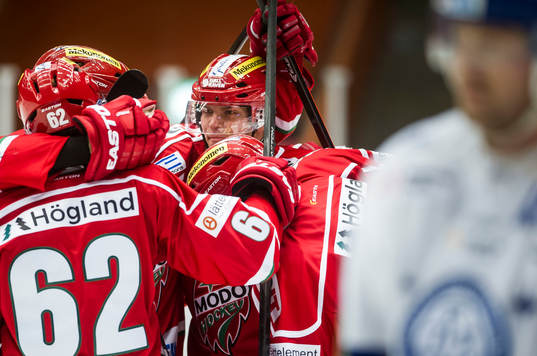 Modos Victor Olofsson och Janos Hari jublar