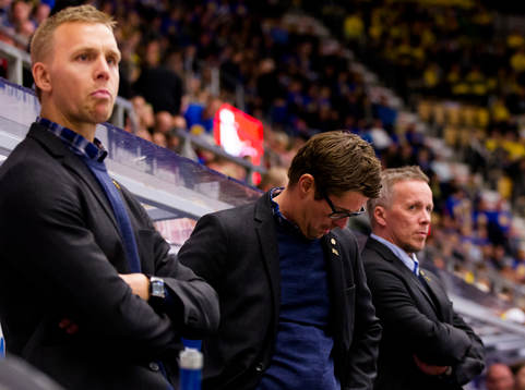 Skellefteås tränare Bert Robertsson, Stefan Klockare och