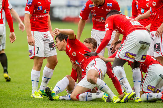 Kalmars Romário Pereira Sipião gör 1-0 och jublar