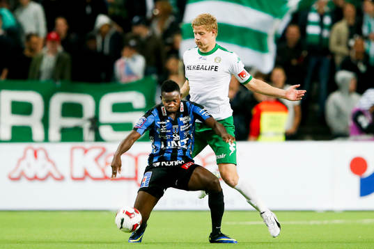 Sirius Moses Ogbu och Hammarbys Lars Sætra