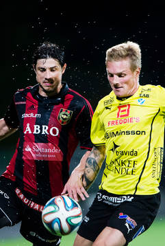 Brommapojkarnas Gabriel Petrovic och Halmstads Gudjón