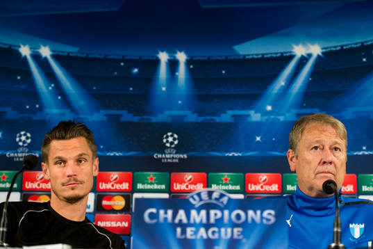 Malmö FFs Markus Rosenberg och tränare Åge Hareide