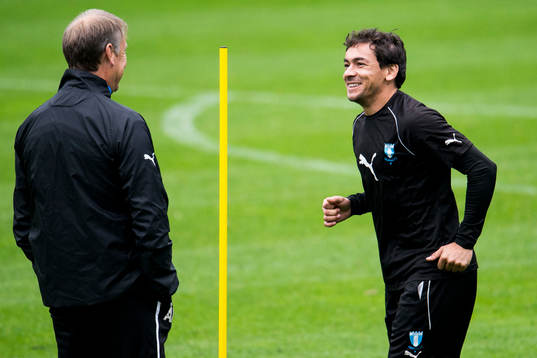 Malmö FFs tränare Åge Hareide och Ricardo Ferreira Da