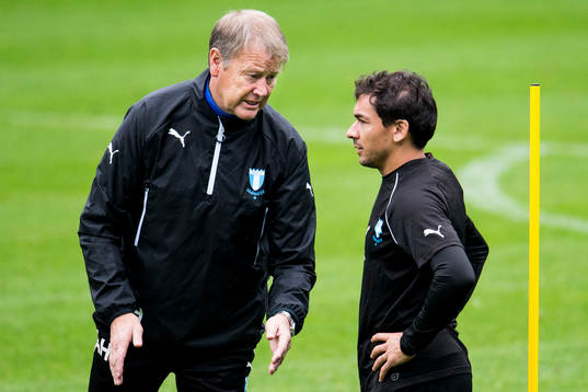 Malmö FFs tränare Åge Hareide och Ricardo Ferreira Da