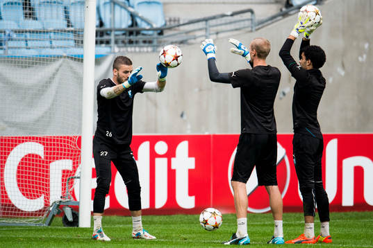 Malmö FFs målvakter Zlatan Azinovic, Robin Olsen och