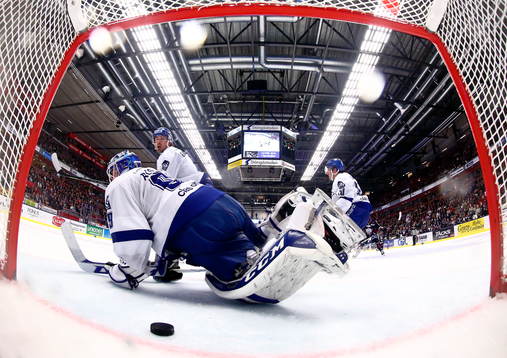 Mål 1-0 ac Linköpings Jacob Micflikier förbi Leksands