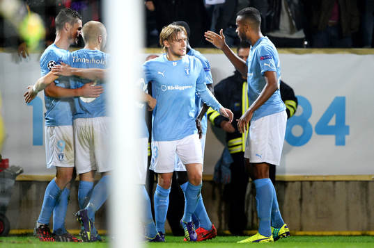 Malmö FFs spelare jublar