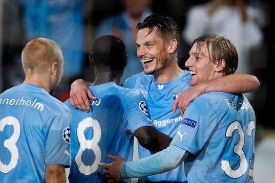 Malmö FFs Anton Tinnerholm, Enock Kofi Adu, Markus
