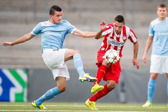Malmö FFs Granit Stagova och Olympiakos Qazim Laci