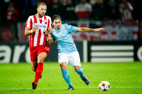 Olympiacos Pajtim Kasami och Malmö FFs Ricardo Ferreira Da