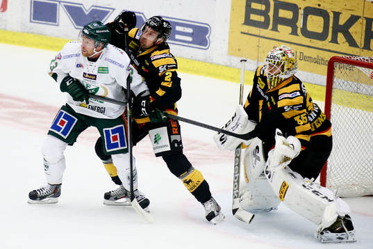 Skellefteås Erik Andersson och målvakten Markus Svensson