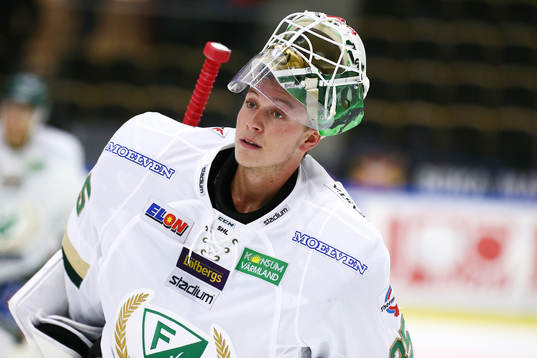 Fäjestads målvakt Fredrik Petterson-Wentzel deppar