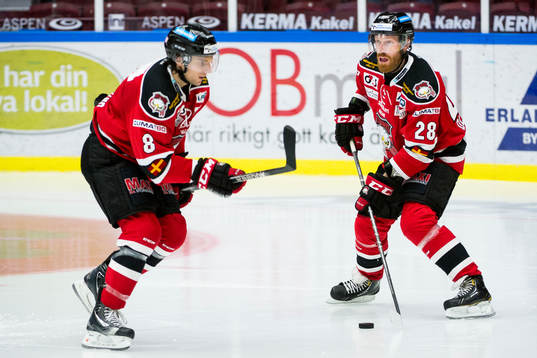 Malmö Redhawks Tony Romano (tv) och Jens Olsson (th)