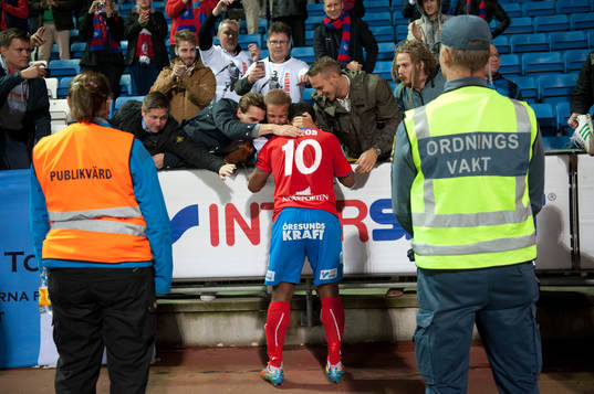 under fotbollsmatchen i Allsvenskan mellan Helsingborg och