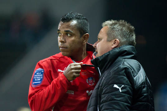Helsingborgs Helsingborgs tränare Roar Hansen och Álvaro
