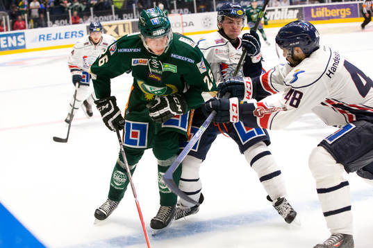 Färjestads Victor Ejdsell och Linköpings Broc Little