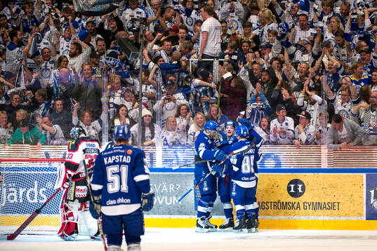 Julius Hudacek, målvakt i Örebro, deppar medan Leksands