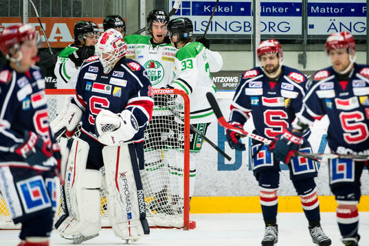 Rögles Daniel Sylwander (m) jublar ihop med sina