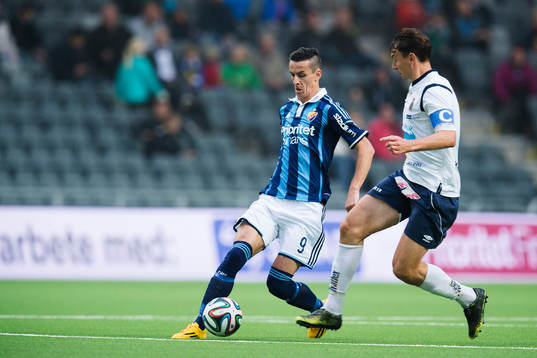 Djurgårdens Haris Radetinac och Gefles Marcus Hansson
