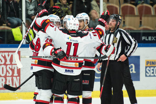 Malmö Redhawks Tony Romano har gjort 2-0 till Malmö