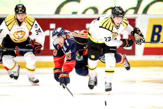 Djurgårdens Vjatjeslav Trukhno och Brynäs Bill Sweatt