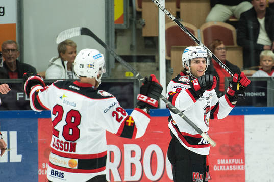 Malmö Redhawks Tony Romano har gjort 2-0 till Malmö