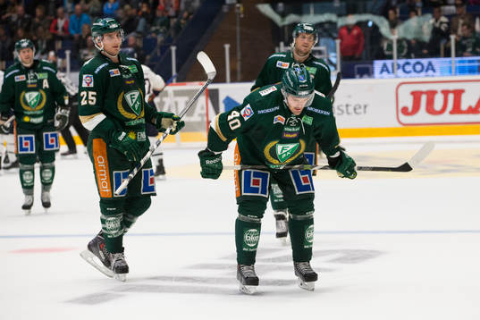 Deppiga Färjestadsspelare Anton Hedman och Niclas Arell
