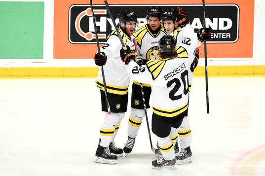 Brynäs spelare jublar