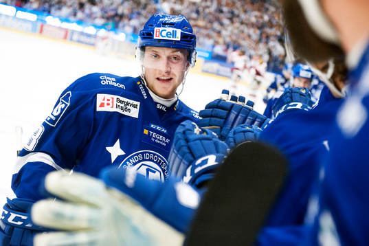 Leksands Linus Hultström jublar