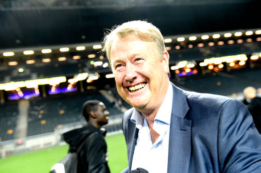 Malmö FFs tränare Åge Hareide jublar
