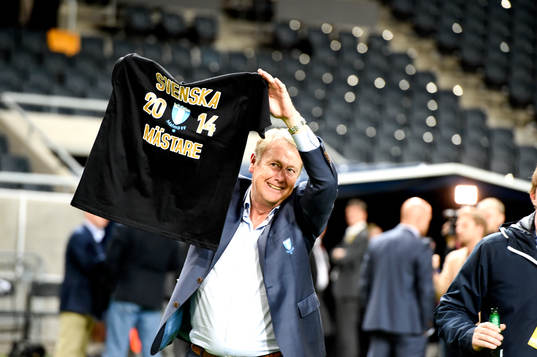 Malmö FFs tränare Åge Hareide jublar